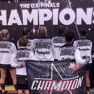 Cheerleaders after placing first at a competition