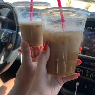 Nitro Cold Brew with Caramel Sweet Foam and The Dancing Leprechauns w/ Oat Milk