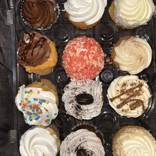 a variety of cupcakes