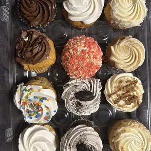 a variety of cupcakes