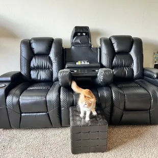 Reclining Sofa -- middle seat turns into a table!