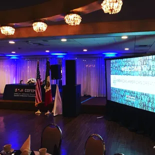 Video production, screen, sound, photo booth, photographer, and up lighting for the COFEM Scholarship Award Ceremony.