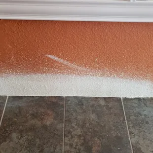 Drywall replaced and texture added so we can paint.