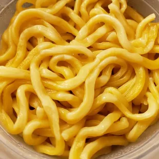 Nice, thick, chewy noodles for the spicy beef noodle soup. Came in 16 oz container.