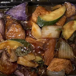 11. Basil eggplant with Fried Tofu