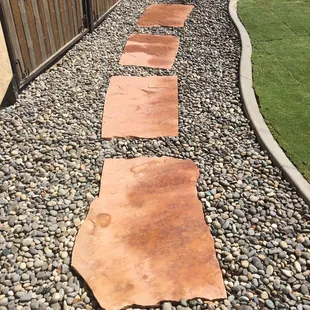 Flag stone walk way in gravel