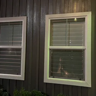 View of the shutters from the outside the house