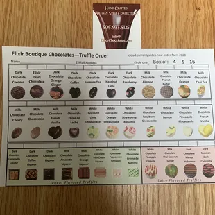 a sample of elixir chocolates