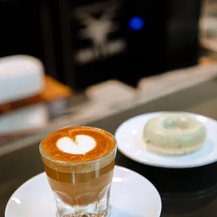 Cortado + Gluten Free Matcha donut