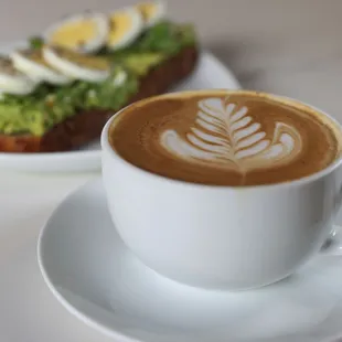 Cappuccino paired with Avo toast