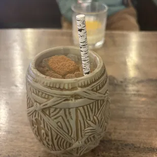 Pumpkin Killer - rum, pineapple and ginger root, fresh OJ, coconut cream, pumpkin spice syrup, pumpkin spice