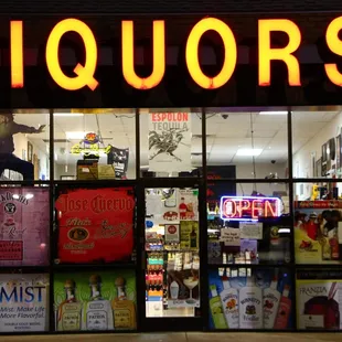a liquor store front