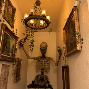 When you exit the stairwell right before you walk in!