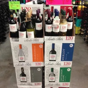 a display of bottles