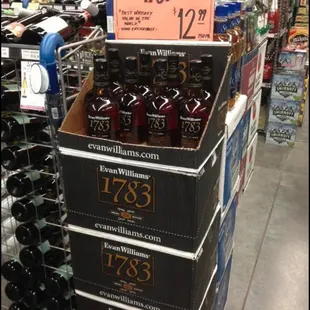 a display of bottles