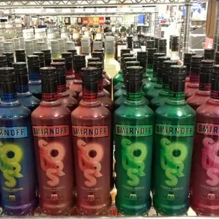 a variety of bottles