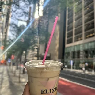 Caramel black salt iced latte