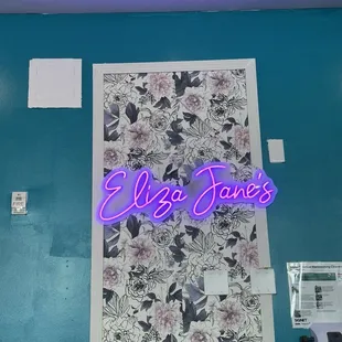 Signage above the display