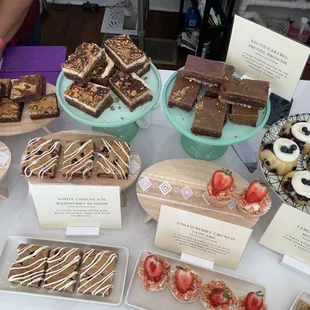 a variety of desserts