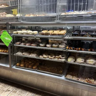 a variety of donuts on display
