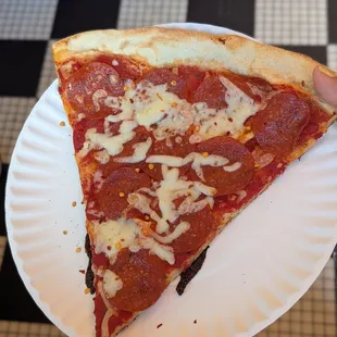 Slice of pepperoni pizza