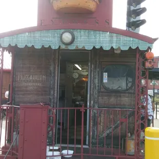 Shot of end of rail car.