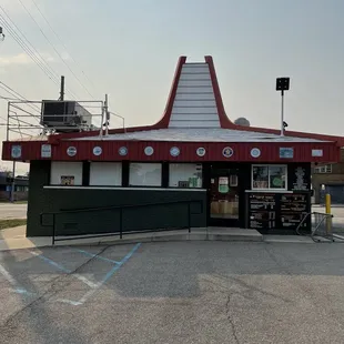 the front of the building