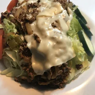 Cheese steak salad