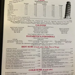 the menu