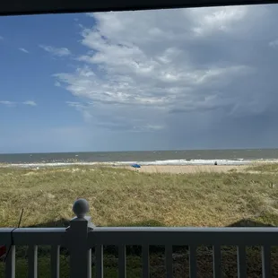 Sipping champagne on the back porch.