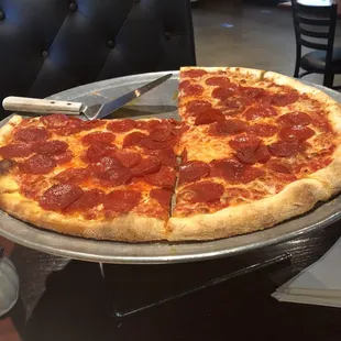 Large double pepperoni pizza
