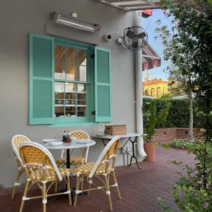patio with table and chairs