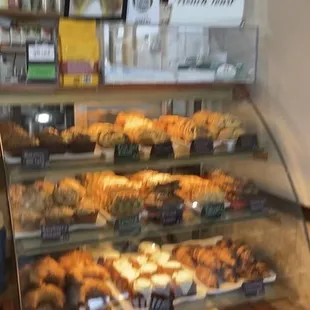 a display of baked goods