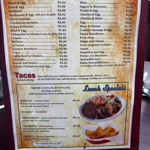 New menu 7/15/2024 with higher prices across many items