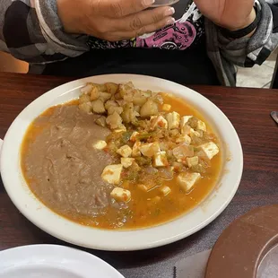 Queso fresco and chile plate