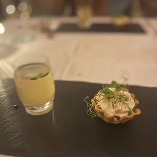 Edisto island bean crisp and watercress and chiplín-thyme broth