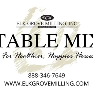 Elk Grove Milling, Inc. Stable Mix has been in business for over 40 years! We offer high quality horse &amp; livestock pelleted feeds.