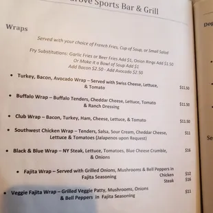 menu