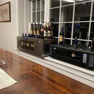 wine glasses on the bar