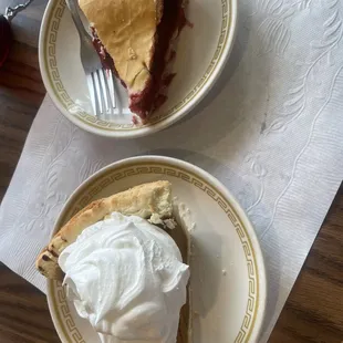 Cherry and pumpkin pies