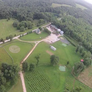 Aerial View of the grounds at Elk Ridge Ranch near French Lick, Indiana.