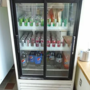 Beverage cooler in the front lobby.