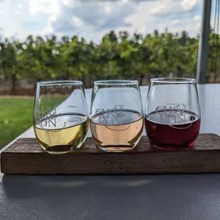 Wine flight - I got the German wine (can't remember the name), autumn sunset, and sweet Katherine. All were really nice!