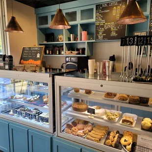 a display of baked goods