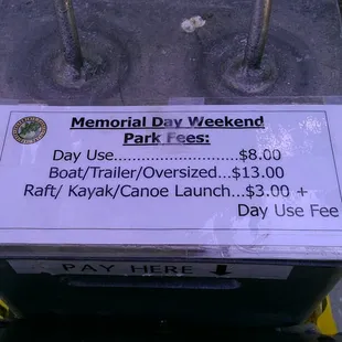Special (higher) Memorial Day parking pricing
