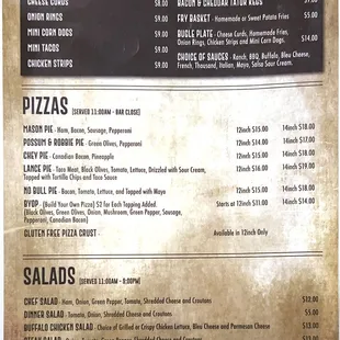 menu