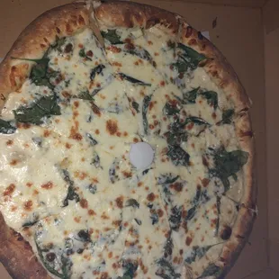 Specialty pizza 20&quot; spinach with white sauce