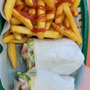 Chicken breast and bacon wrap w/no peppers