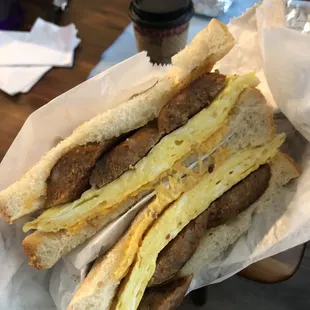 Spicy Italian sausage, egg and cheese