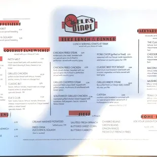 2023 Lunch &amp; Dinner menu